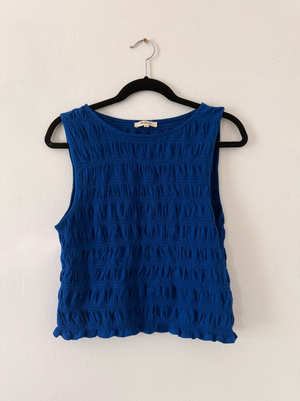 Madewell Royal Blue Textured Sleeveless Tank